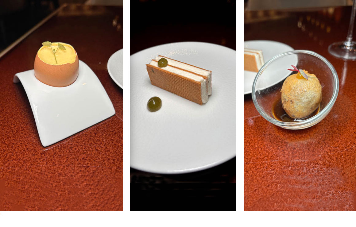 Fraicheur de maïs, Millefeuille topinambour, Beignet champignons